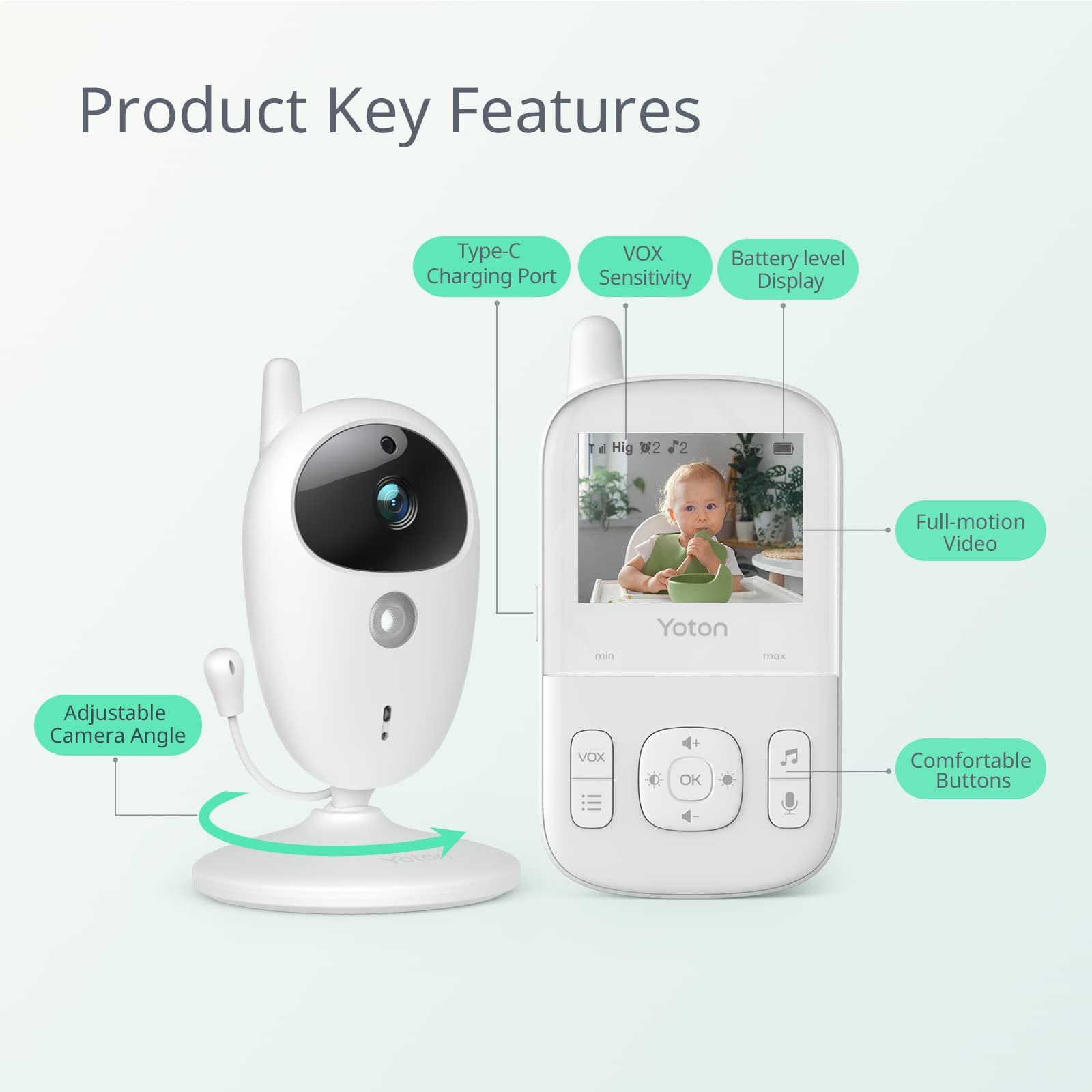 yoton YM04 portable baby monitor key features