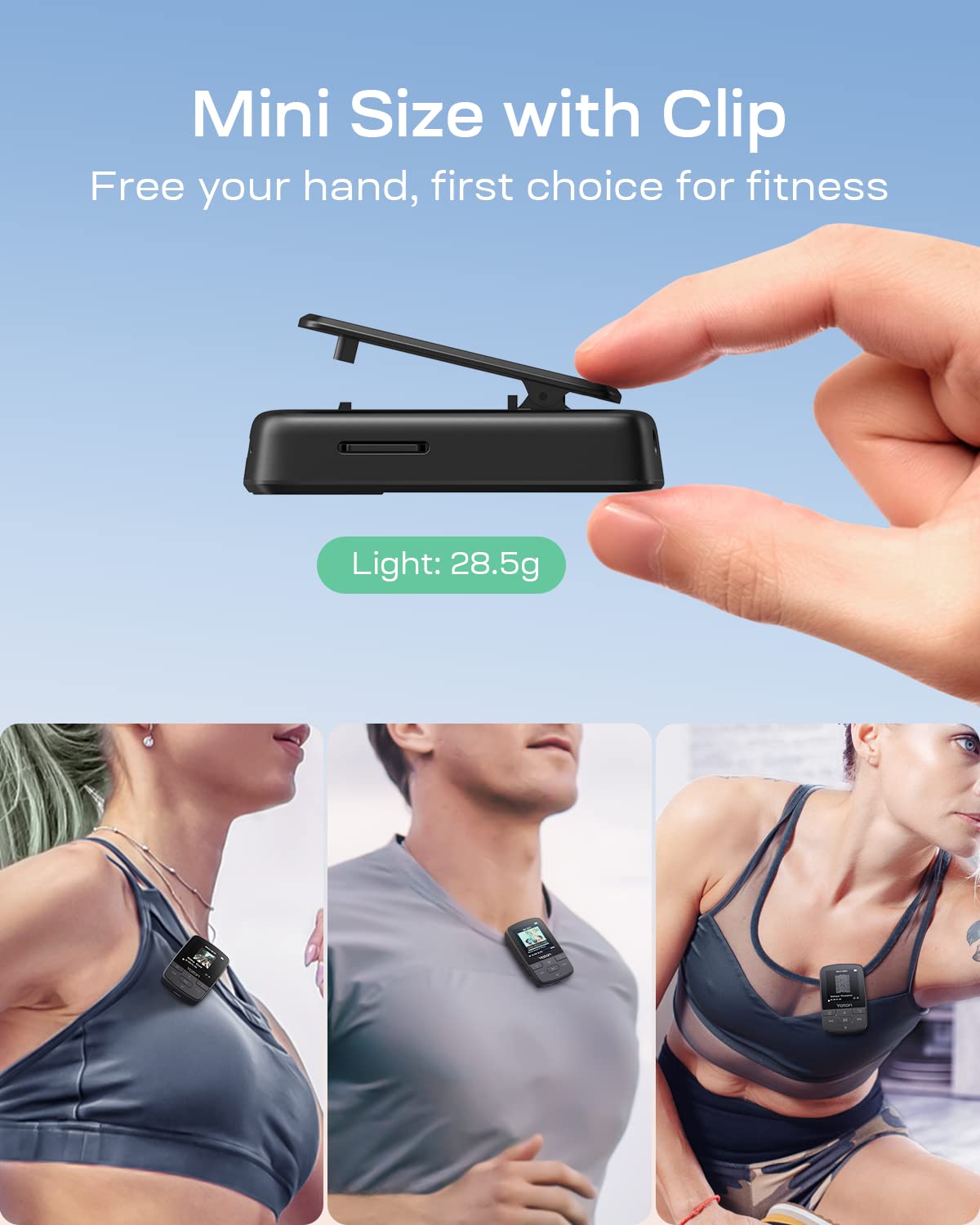 YOTON YM03 MP3 Player Bluetooth 5.0 Sport 64GB with Clip