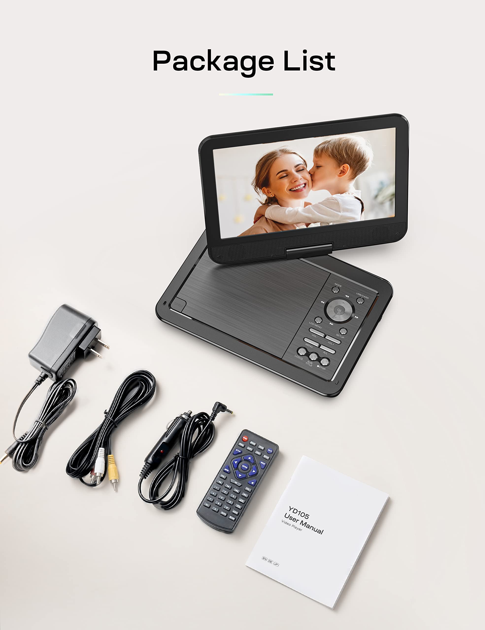 YOTON YD105A 12.5" Portable DVD Player for Car