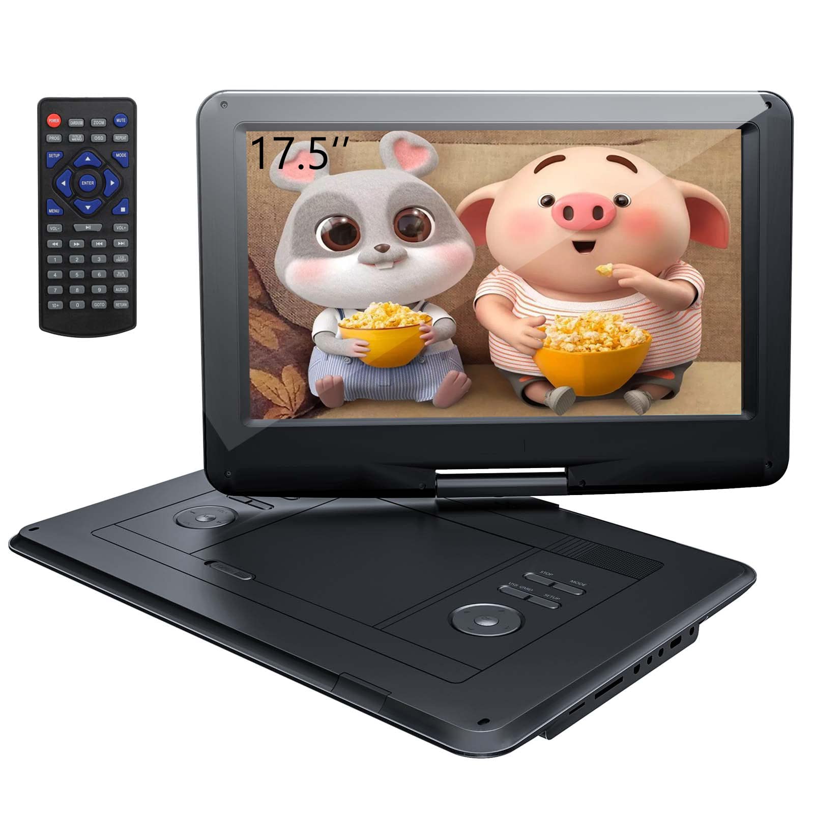 Yoton YD155 17.5" Portable DVD Player with 15.5" HD 270° Swivel Screen for Car and Kids